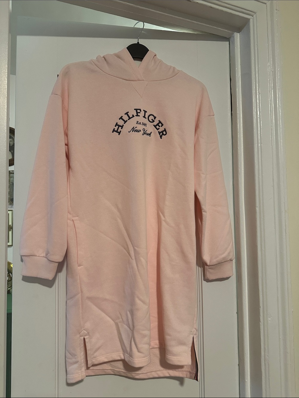 Tommy Hilfiger Light Pink Hooded Sweatshirt Dress